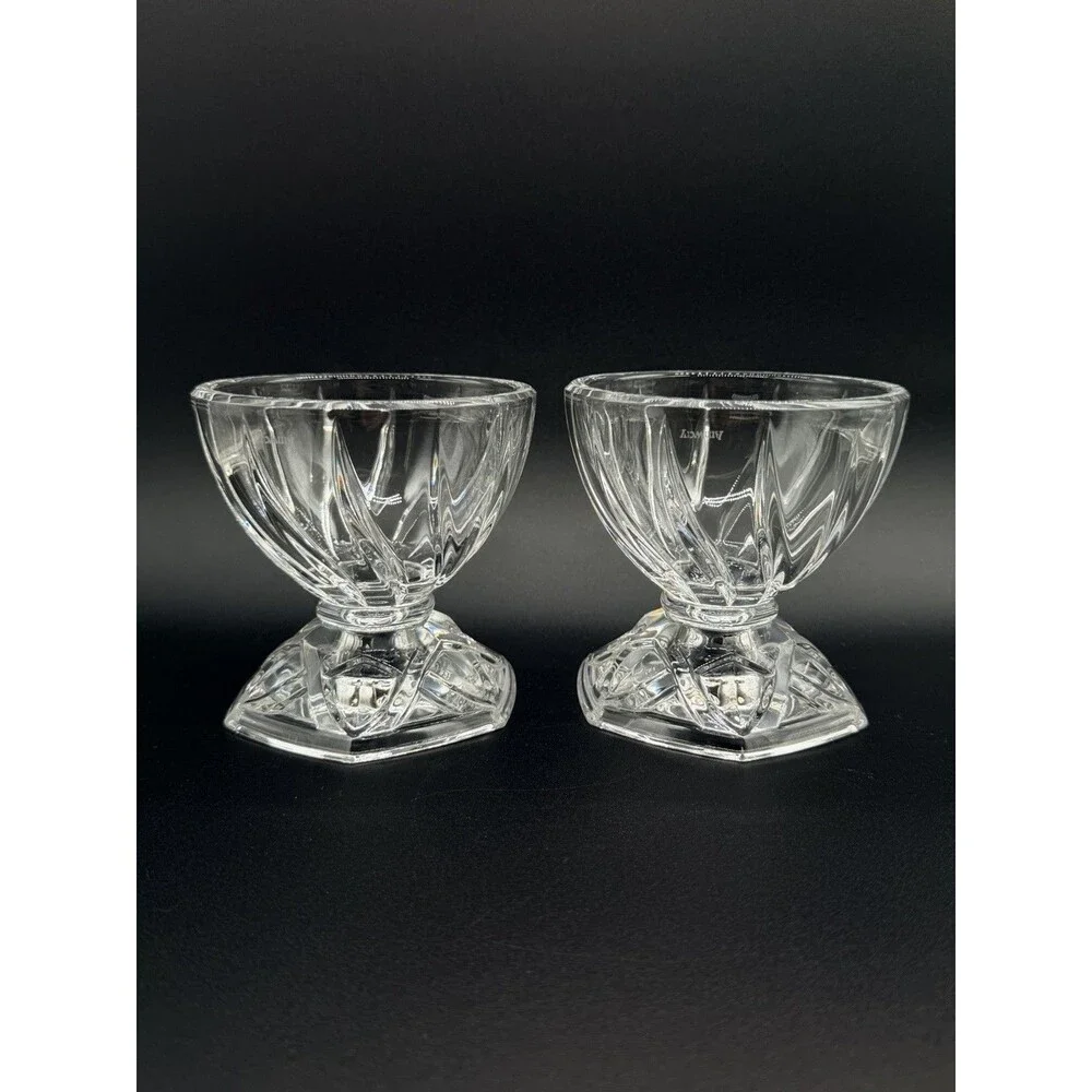 *2* VTG Marquis by Waterford Amway Diamond Collection Reversible Candle Holders